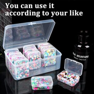 12 Pack Plastic Clear Beads Storage Box Organizer Small Storage Containers Mini Organizer Storage Box with Hinged Lid for Small Items Crafts Jewelry