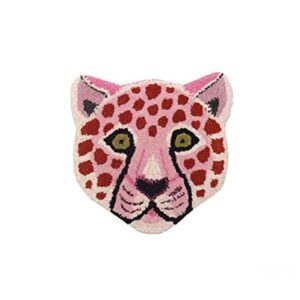 menglo tiger shaped rug cute cartoon tiger/lion/panda shape animals bath mat small area rug entrance door mats non slip floor mat thickened carpet decoration for bedroom living room (pink panther)