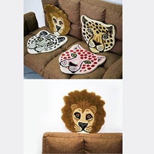 Menglo Tiger Shaped Rug Cute Cartoon Tiger/Lion/Panda Shape Animals Bath Mat Small Area Rug Entrance Door Mats Non Slip Floor Mat Thickened Carpet Decoration for Bedroom Living Room (Pink Panther)