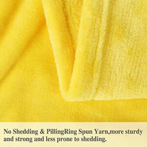 Mooreeke Soft Fleece Blanket Twin Size, Warm Fuzzy Cozy Plush Flannel Blanket 350 GSM Throw Lightweight Blanket for Bed, Sofa, Couch Suitable for All Season, 60x80 inches, Yellow