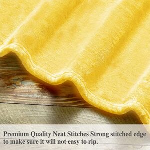 Mooreeke Soft Fleece Blanket Twin Size, Warm Fuzzy Cozy Plush Flannel Blanket 350 GSM Throw Lightweight Blanket for Bed, Sofa, Couch Suitable for All Season, 60x80 inches, Yellow