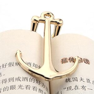 Vbcdgfg 3 Pieces Anchor Bookmarks Book Page Holder Creative Bookmarks Book Page Marker Metal Page Holder for Home Office School Supplies, Gold, 2.6