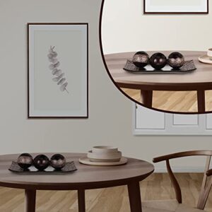 HomeRoots Tray and Orbs Balls Set of 3 | Beautiful Decoration Centerpiece, Home Decor | Decorative Accents Balls for Living Room, Coffee and Dining Table Décor (Brown)