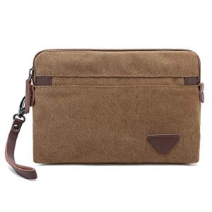 canvas smartphone wristlets bag clutch bag wallet purse zipper pouch handbag coffee
