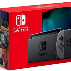 Nintendo Switch V2 Game Console - Black (HAC-001(-01) w/ OEM Gray Joy Cons (Renewed)