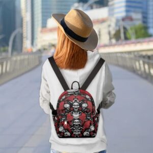 Mini Backpack for Women Backpack Purse Ethnic Sugar Skull Wing Cute Small Travel Backpack Casual Bookbag Shoulder Bag for Girls Teens School Backpacks Lightweight Ladies Backpack Daypack