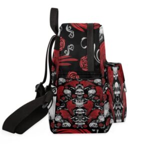 Mini Backpack for Women Backpack Purse Ethnic Sugar Skull Wing Cute Small Travel Backpack Casual Bookbag Shoulder Bag for Girls Teens School Backpacks Lightweight Ladies Backpack Daypack