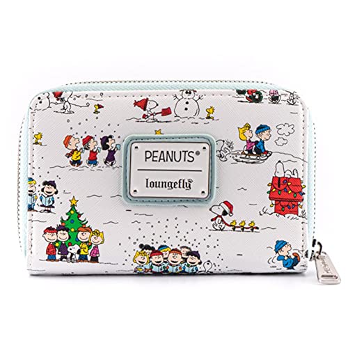 Loungefly Peanuts Happy Holidays All Over Print Zip around Wallet