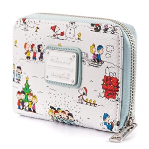 Loungefly Peanuts Happy Holidays All Over Print Zip around Wallet