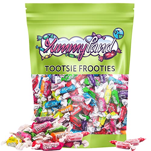 Tootsie Frooties Candy - 10 Assorted Flavors of Tootsie Frooties Fruit Chews, Tootsie Roll Flavored Variety Mix of Individually Wrapped Taffies - Gluten-Free - 1 LB Bulk Candy