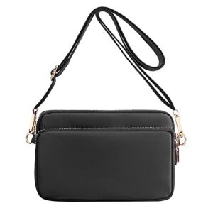 witery multi zipper small crossbody bags for women – waterproof mini purse nylon travel shoulder bag cell phone purse pouch with shoulder strap