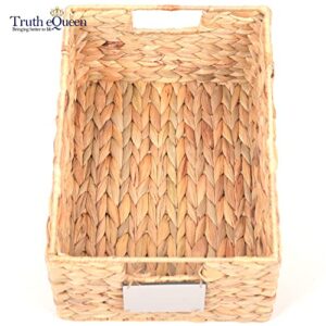 Water Hyacinth Storage Baskets For Shelves, Wicker Storage Basket, Woven Baskets For Storage, Seagrass Baskets, Large Wicker Basket, Wicker Baskets For Storage, Standard - 3Pcs