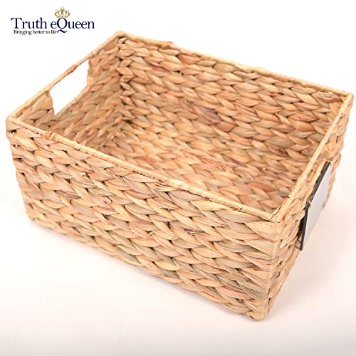 Water Hyacinth Storage Baskets For Shelves, Wicker Storage Basket, Woven Baskets For Storage, Seagrass Baskets, Large Wicker Basket, Wicker Baskets For Storage, Standard - 3Pcs