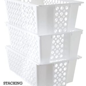 Organize Your Home Large Slide-It Baskets, 2 Pack, Stacking and Sliding Modular Storage, Great Organizing Bins for Pantry, Closet, Bedroom, Office, and all Storage, 19.2” x 12.5” x 7.5”