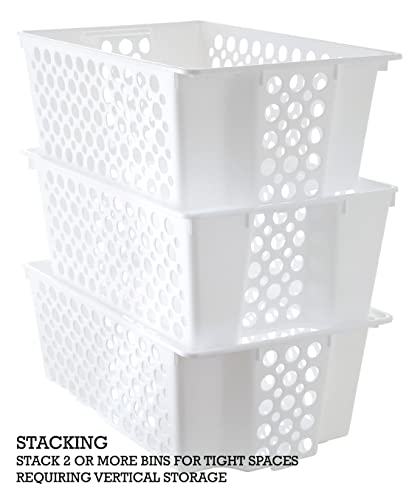 Organize Your Home Large Slide-It Baskets, 2 Pack, Stacking and Sliding Modular Storage, Great Organizing Bins for Pantry, Closet, Bedroom, Office, and all Storage, 19.2” x 12.5” x 7.5”