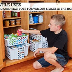 Organize Your Home Large Slide-It Baskets, 2 Pack, Stacking and Sliding Modular Storage, Great Organizing Bins for Pantry, Closet, Bedroom, Office, and all Storage, 19.2” x 12.5” x 7.5”