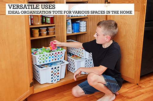 Organize Your Home Large Slide-It Baskets, 2 Pack, Stacking and Sliding Modular Storage, Great Organizing Bins for Pantry, Closet, Bedroom, Office, and all Storage, 19.2” x 12.5” x 7.5”