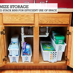 Organize Your Home Large Slide-It Baskets, 2 Pack, Stacking and Sliding Modular Storage, Great Organizing Bins for Pantry, Closet, Bedroom, Office, and all Storage, 19.2” x 12.5” x 7.5”