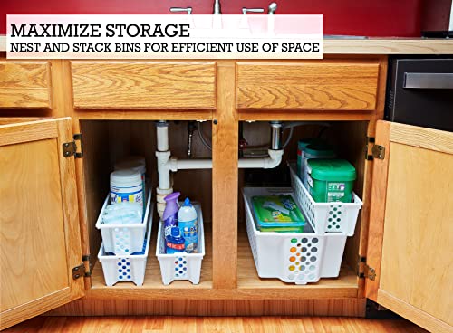 Organize Your Home Large Slide-It Baskets, 2 Pack, Stacking and Sliding Modular Storage, Great Organizing Bins for Pantry, Closet, Bedroom, Office, and all Storage, 19.2” x 12.5” x 7.5”