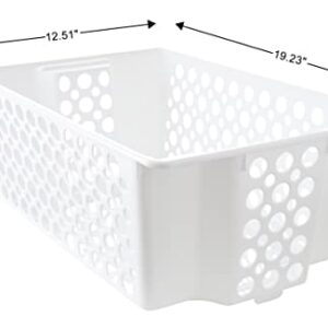 Organize Your Home Large Slide-It Baskets, 2 Pack, Stacking and Sliding Modular Storage, Great Organizing Bins for Pantry, Closet, Bedroom, Office, and all Storage, 19.2” x 12.5” x 7.5”