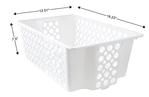 Organize Your Home Large Slide-It Baskets, 2 Pack, Stacking and Sliding Modular Storage, Great Organizing Bins for Pantry, Closet, Bedroom, Office, and all Storage, 19.2” x 12.5” x 7.5”