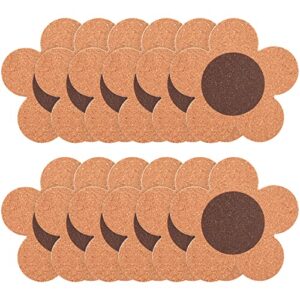 fasmov 12 pack 3/8″ thick cork coasters, 4 inch flower shape absorbent natural cup coasters heat resistant coasters for drinks, wine glasses, cups & mugs