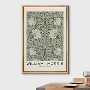 wall26 Framed Canvas Print Wall Art Pimpernel Flowers by William Morris Historic Cultural Illustrations Fine Art Traditional Scenic Colorful for Living Room, Bedroom, Office - 16x24 Natural