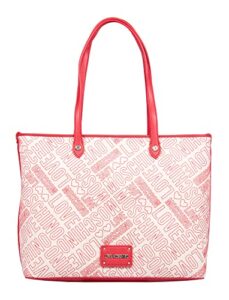 love moschino cream red signature embossed construction for womens