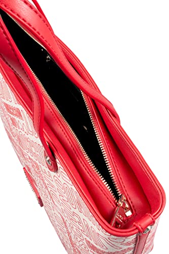 Love Moschino Cream Red Signature embossed construction for womens