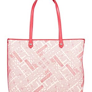 Love Moschino Cream Red Signature embossed construction for womens