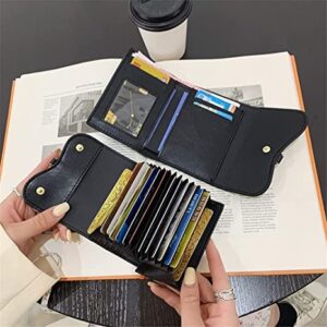 Fashion Wallets New Women Short PU Wallet Large Capacity Folding Wallet Coin Purse Card Holder Hasp Wallet Fashion Clutch Coin Purse Cardholder Fashion Quality Wallets (Color : A2 Black Wallet)