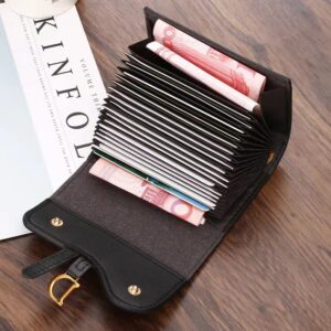 Fashion Wallets New Women Short PU Wallet Large Capacity Folding Wallet Coin Purse Card Holder Hasp Wallet Fashion Clutch Coin Purse Cardholder Fashion Quality Wallets (Color : A2 Black Wallet)