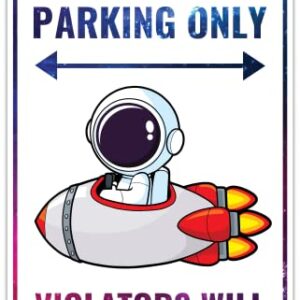 Venicor Astronaut Space Sign Decor - 9 x 14 Inches - Aluminum - Outer Space Gifts for Boys Kids Themed Bedroom Room Wall Decorations Stickers Decal Stuff