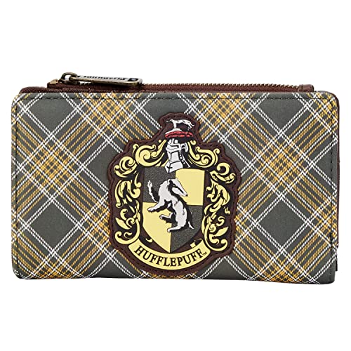 Loungefly Harry Potter Hufflepuff Plaid Pattern Faux Leather Wallet