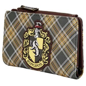 Loungefly Harry Potter Hufflepuff Plaid Pattern Faux Leather Wallet