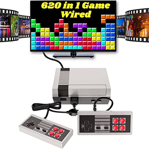 Retro Game Console,Classic Game System Built in 620 Games and 2 Classic Controllers,AV Output Plug and Play Video Games