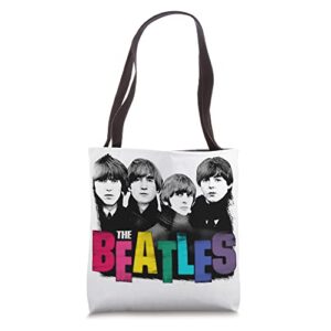 the beatles bold and colorful tote bag