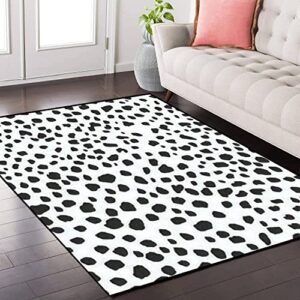 area rugs seamless dalmatian fur animal print non-slip soft carpet floor mat indoor outdoor runner rugs yoga mat home decor for bedroom living room kids room, multicolor, 47”x63”