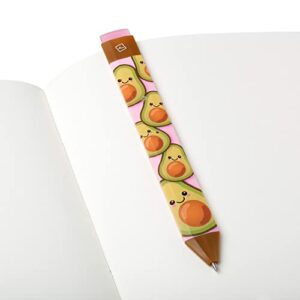 New Pen Bookmark with Refills | Erasable Ballpoint Gel Pen and Bookmark 3-in-1 | Ink Novelty Pen with Eraser | Page Marker | Book Marker | Page Holder Clip | Gift for Reader and Writer (Avocado)