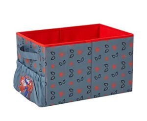marvel spiderman kids collapsible storage organizer bin with front pocket,9″ h x 10″ w x 15″ l