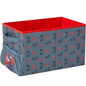 Marvel Spiderman Kids Collapsible Storage Organizer Bin with Front Pocket,9" H x 10" W x 15" L