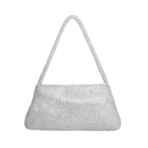 cuiab rhinestone purse，silver purse，evening bag，sparkly purse，glitter purse，rhinestone bag，silver clutch