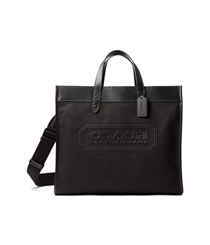 COACH Field Tote 40 in Organic Cotton Canvas with Coach Badge Ji/Black One Size