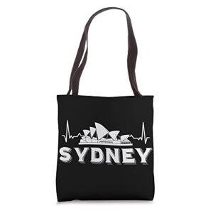 sydney opera house heartbeat australia new south wales tote bag