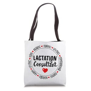 lactation consultant heart breastfeeding coach & lactivist tote bag