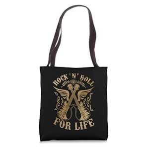 sock hop costume rock ‘n’ roll for life for 50s fans tote bag