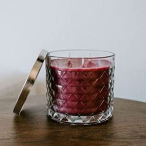 Gold Canyon™ - Pomegranate Scented Candle, Three-Wick, Heritage Diamond-Cut Glass Jar, New & Improved Look 2022