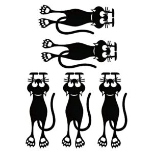 wsdmavis 5pcs black cat bookmark 3d stereo cartoon wacky animal hollow out bookmarks for kids and students reading presents