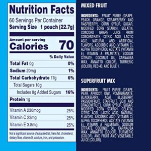 Welch's Fruit Snacks, Mixed Fruit & Superfruit Bulk Variety Pack, Gluten Free, 0.8 oz Individual Single Serve Bags (Pack of 60)