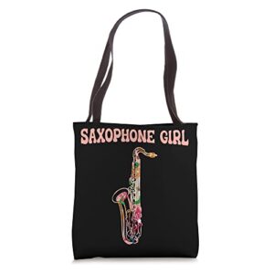 funny sxophone player saxophonist jazz – saxophone girl tote bag